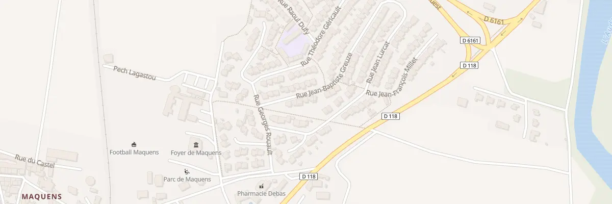 Plan du 8 Rue Jean Baptiste Greuze à Carcassonne