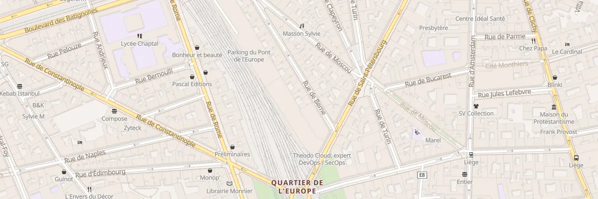 Plan du 9 Rue de Berne à Paris 8e Arrondissement