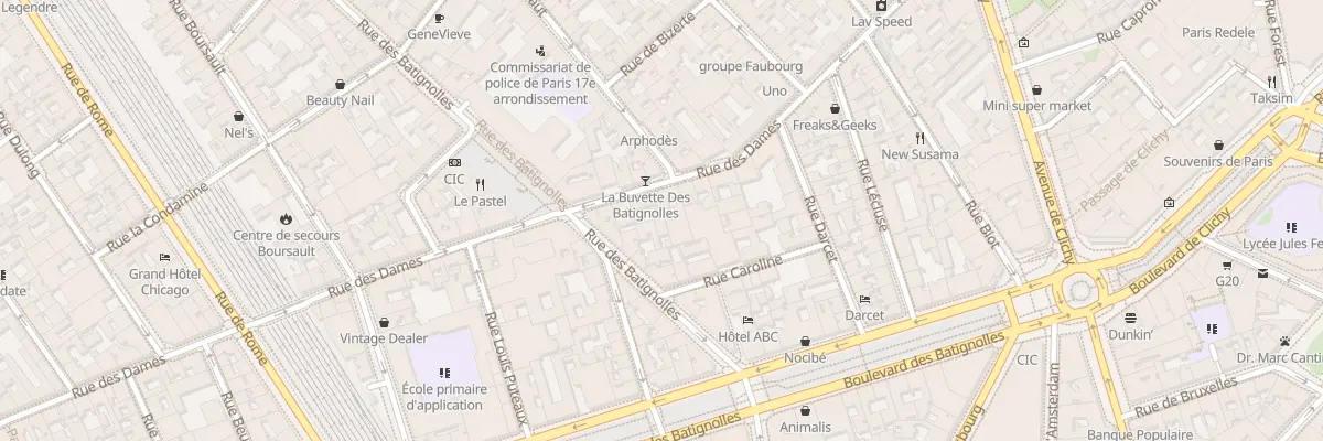 Plan du 39 Rue des Dames à Paris 17e Arrondissement