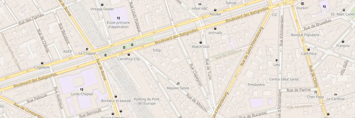 Plan du 19 Rue Clapeyron à Paris 8e Arrondissement