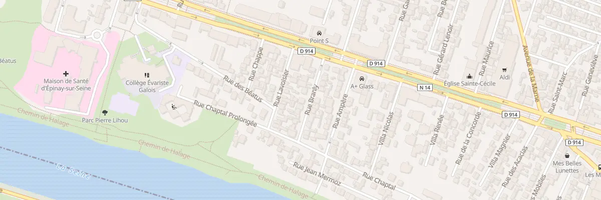 Plan du 12 Rue Branly à Épinay-sur-Seine