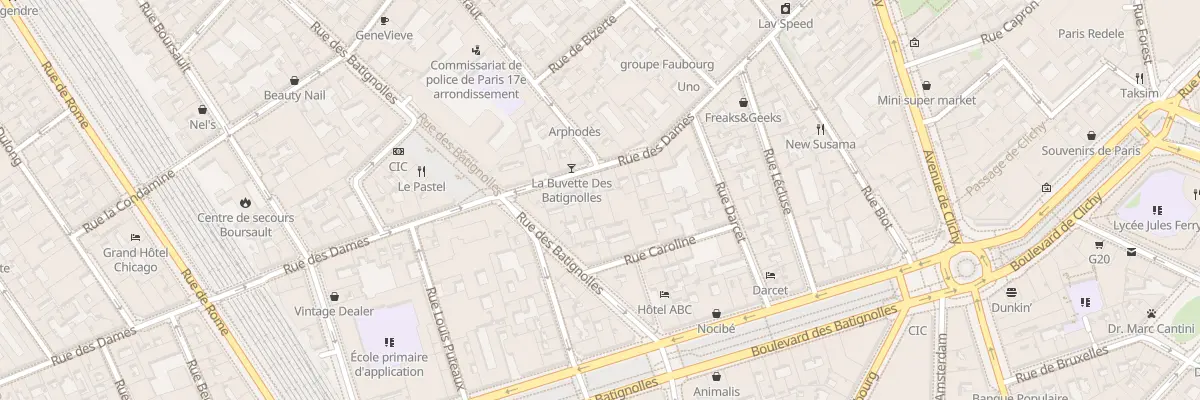 Plan du 37 Rue des Dames à Paris 17e Arrondissement