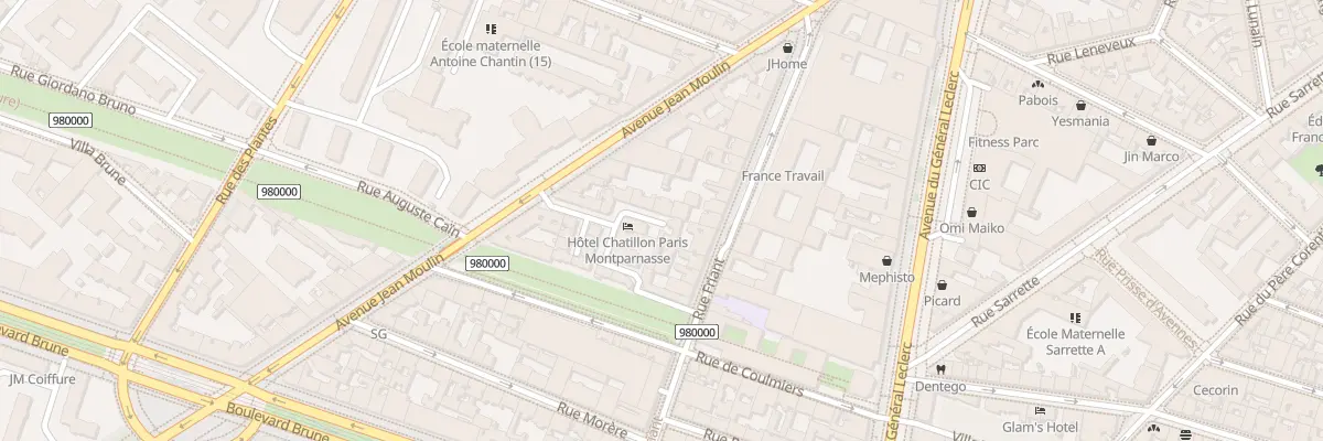 Plan du 9 Vc Sq de Chatillon à Paris 14e Arrondissement