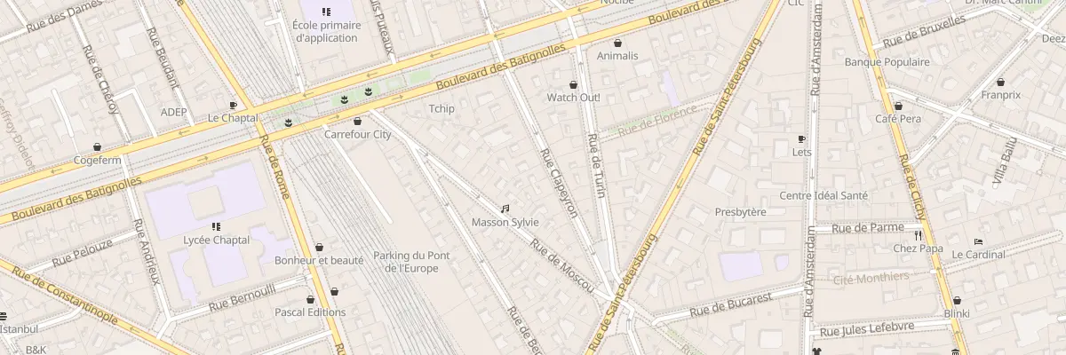 Plan du 13 Rue Clapeyron à Paris 8e Arrondissement