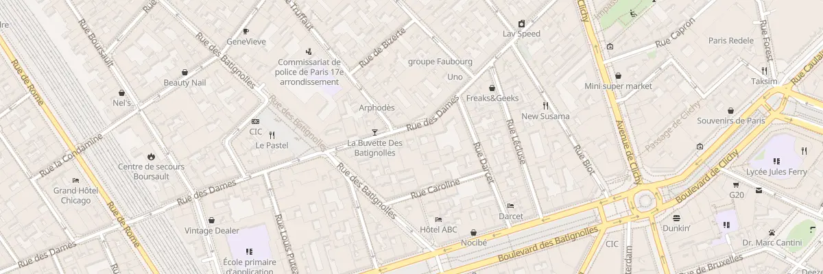 Plan du 33 Rue des Dames à Paris 17e Arrondissement