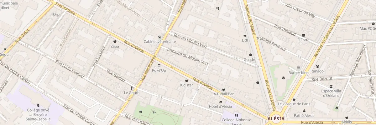 Plan du 92 Rue d’Alésia à Paris 14e Arrondissement