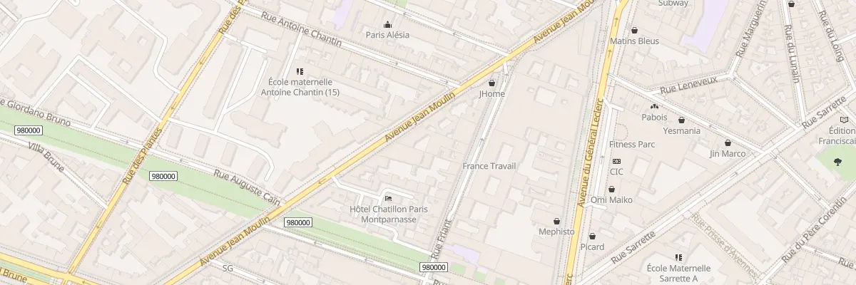 Plan du 23 Av Jean Moulin à Paris 14e Arrondissement