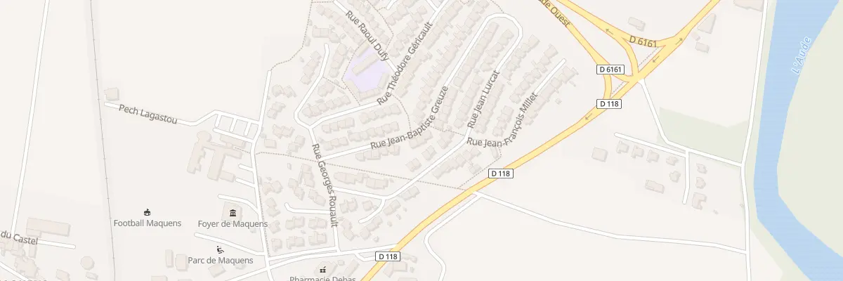 Plan du 14 Rue Jean Baptiste Greuze à Carcassonne