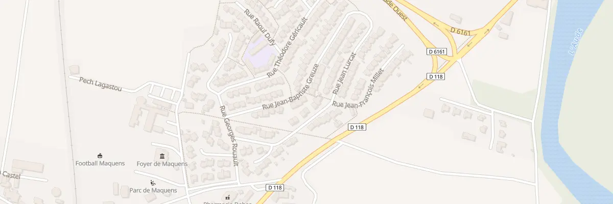 Plan du 16 Rue Jean Baptiste Greuze à Carcassonne