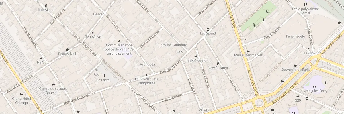 Plan du 26 Rue des Dames à Paris 17e Arrondissement
