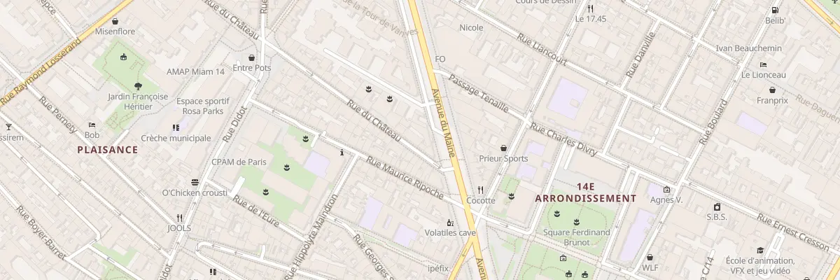 Plan du 160 Av du Maine à Paris 14e Arrondissement