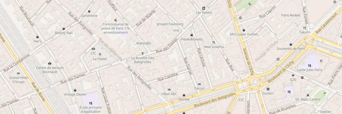 Plan du 27 Rue des Dames à Paris 17e Arrondissement