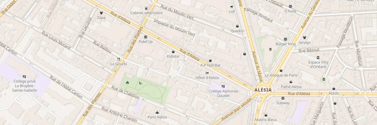 Plan du 111B Rue d’Alésia à Paris 14e Arrondissement