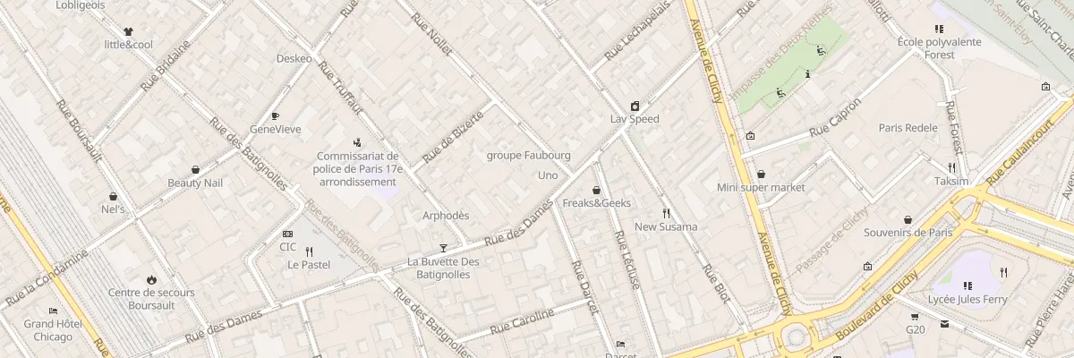 Plan du 24 Rue des Dames à Paris 17e Arrondissement