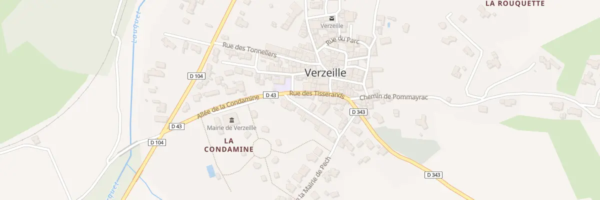 Plan de la Rue des Tisserands à Verzeille
