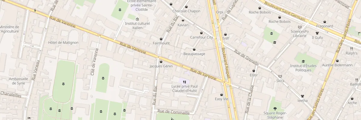 Plan du 28 Rue de Varenne à Paris 7e Arrondissement