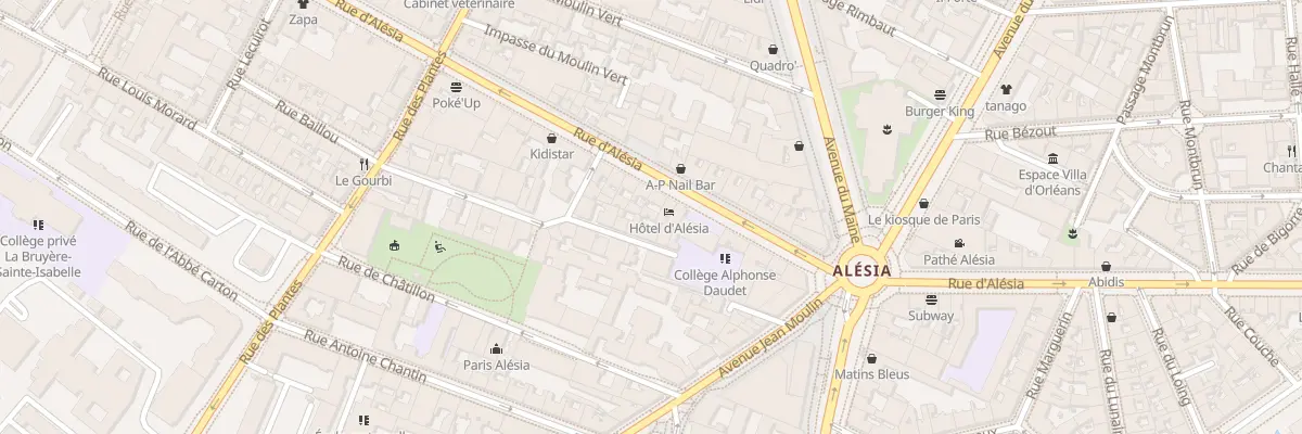 Plan du 105 Rue d’Alésia à Paris 14e Arrondissement