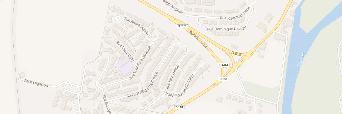 Plan du 38 Rue Jean Baptiste Greuze à Carcassonne