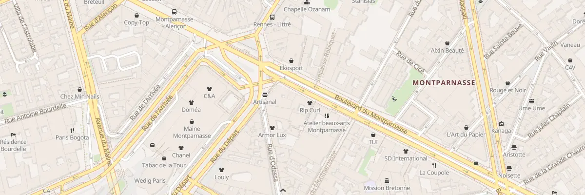 Plan du 72 Bd du Montparnasse à Paris 14e Arrondissement