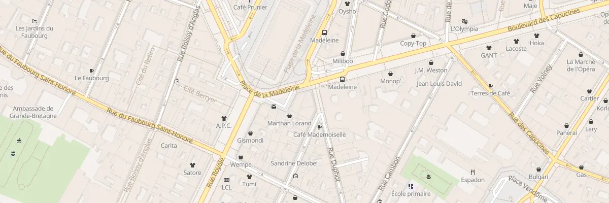 Plan du 25 Rue Duphot à Paris 8e Arrondissement