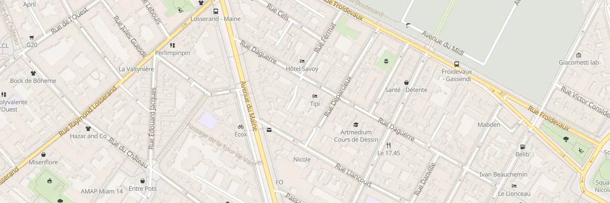 Plan du 77 Rue Daguerre à Paris 14e Arrondissement