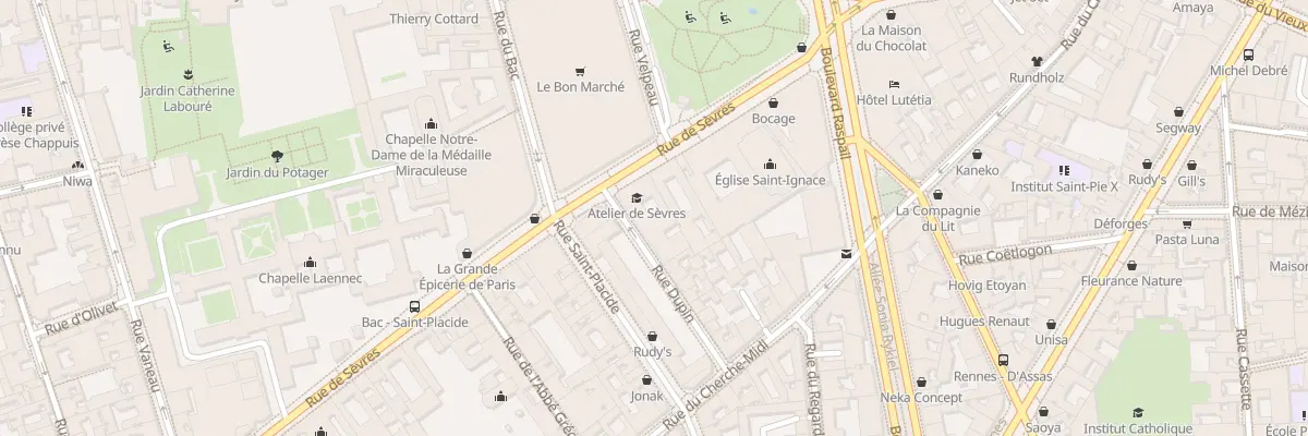 Plan du 1 Rue Dupin à Paris 6e Arrondissement