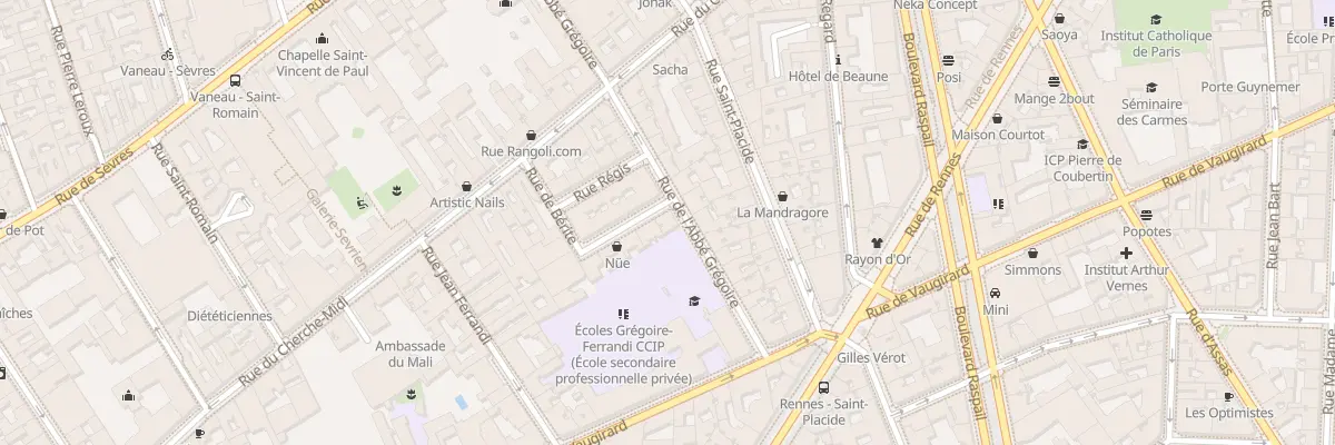Plan du 26 Rue de l’Abbé Grégoire à Paris 6e Arrondissement