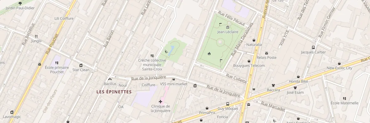 Plan du 5 Rue Jean Leclaire à Paris 17e Arrondissement