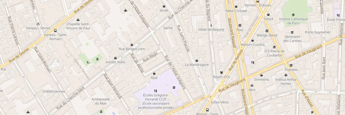 Plan du 29 Rue de l’Abbé Grégoire à Paris 6e Arrondissement