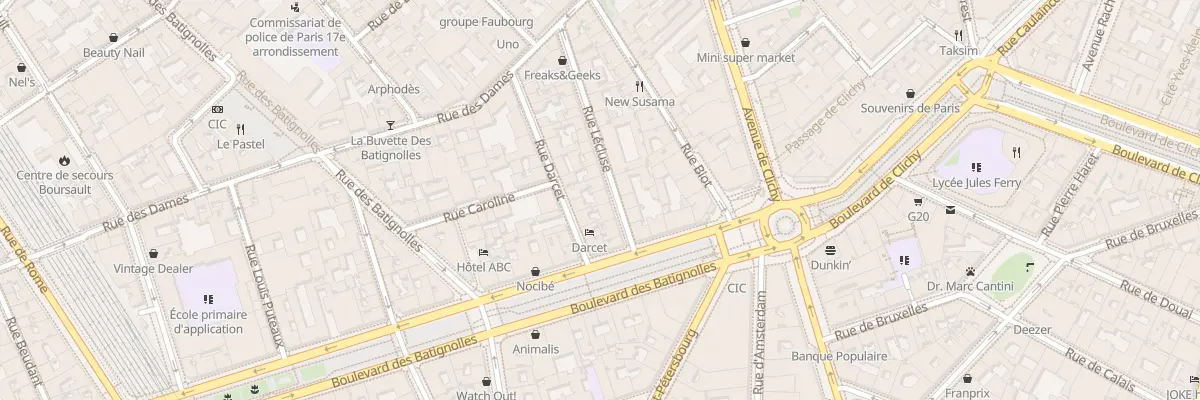 Plan du 7 Rue Lécluse à Paris 17e Arrondissement