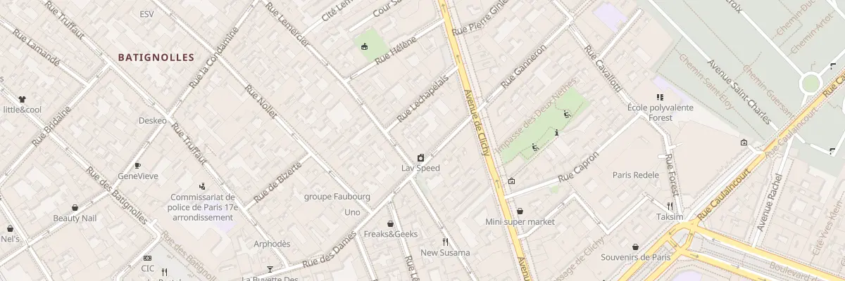 Plan du 12 Rue des Dames à Paris 17e Arrondissement