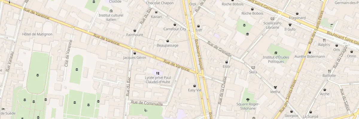 Plan du 20 Rue de Varenne à Paris 7e Arrondissement