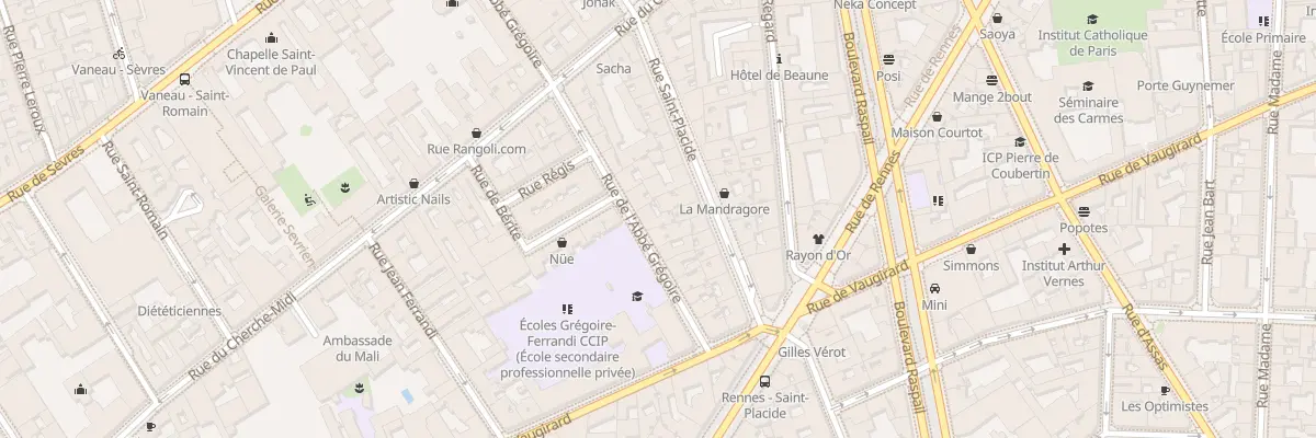 Plan du 33 Rue de l’Abbé Grégoire à Paris 6e Arrondissement