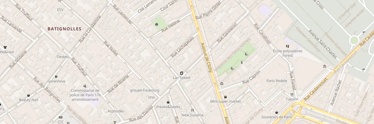 Plan du 8 Rue des Dames à Paris 17e Arrondissement