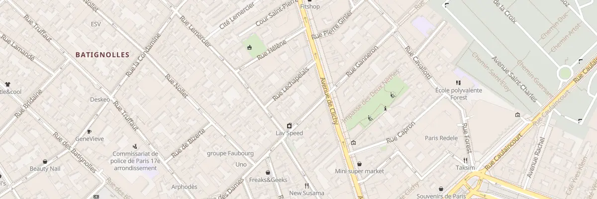 Plan du 6 Rue des Dames à Paris 17e Arrondissement