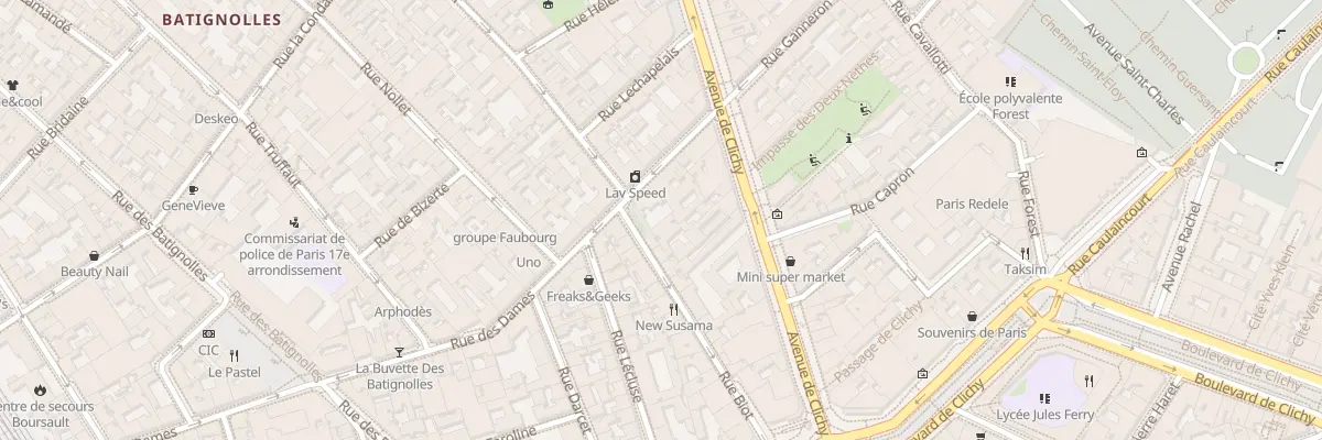 Plan du 9 Rue des Dames à Paris 17e Arrondissement