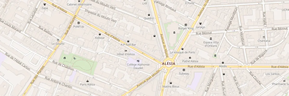 Plan du 68 Rue d’Alésia à Paris 14e Arrondissement