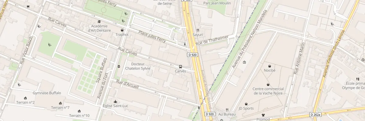 Plan du 2 Rue Carvès à Montrouge