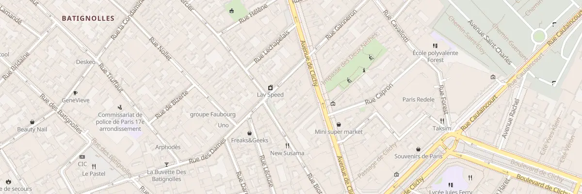 Plan du 7 Rue des Dames à Paris 17e Arrondissement