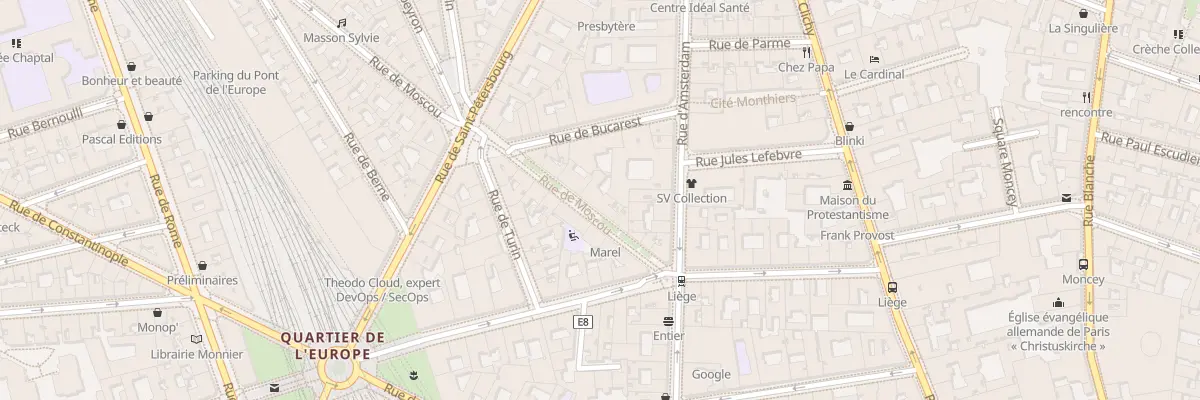Plan du 12 Rue de Moscou à Paris 8e Arrondissement