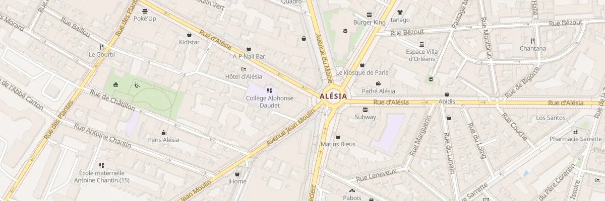 Plan du 91 Rue d’Alésia à Paris 14e Arrondissement