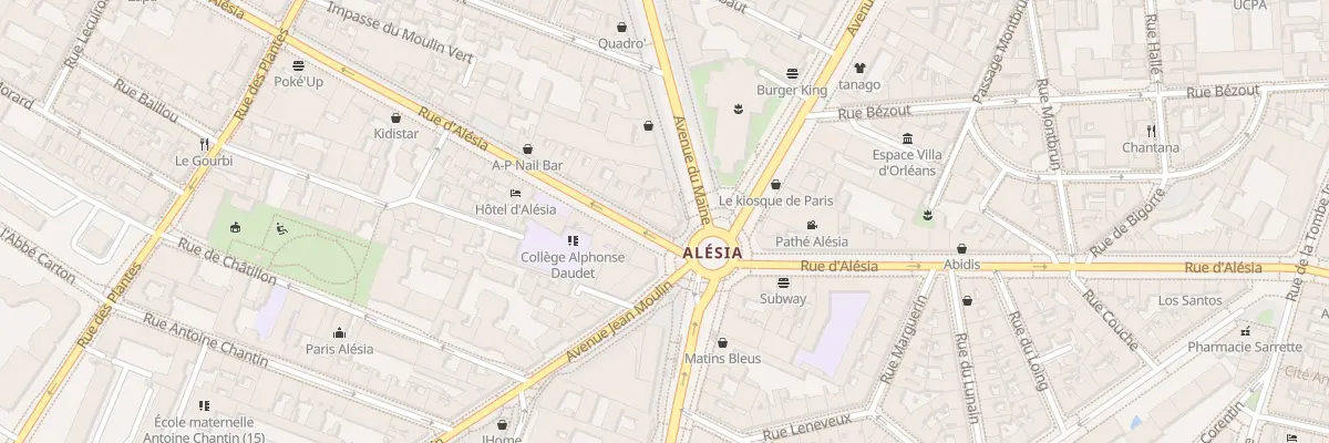 Plan du 62 Rue d’Alésia à Paris 14e Arrondissement