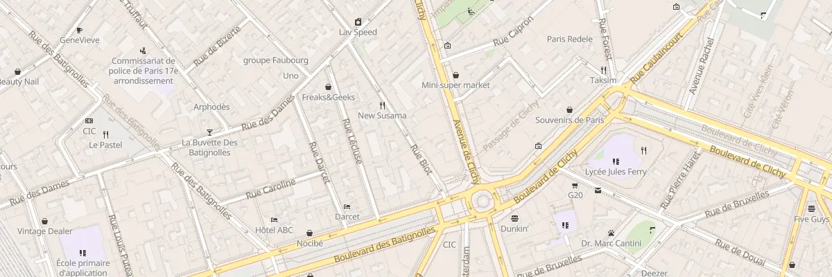 Plan du 10 Rue Biot à Paris 17e Arrondissement