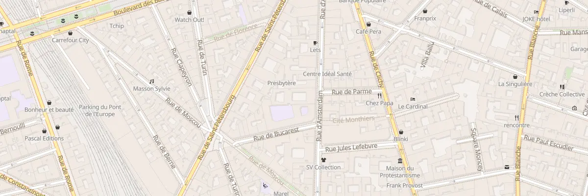 Plan du 65 Rue d’Amsterdam à Paris 8e Arrondissement