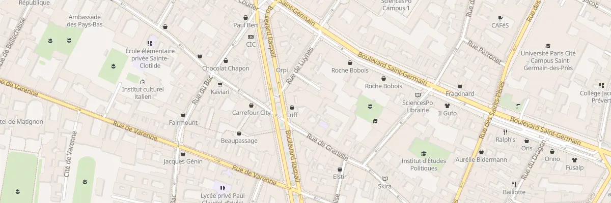 Plan du 13 Bd Raspail à Paris 7e Arrondissement