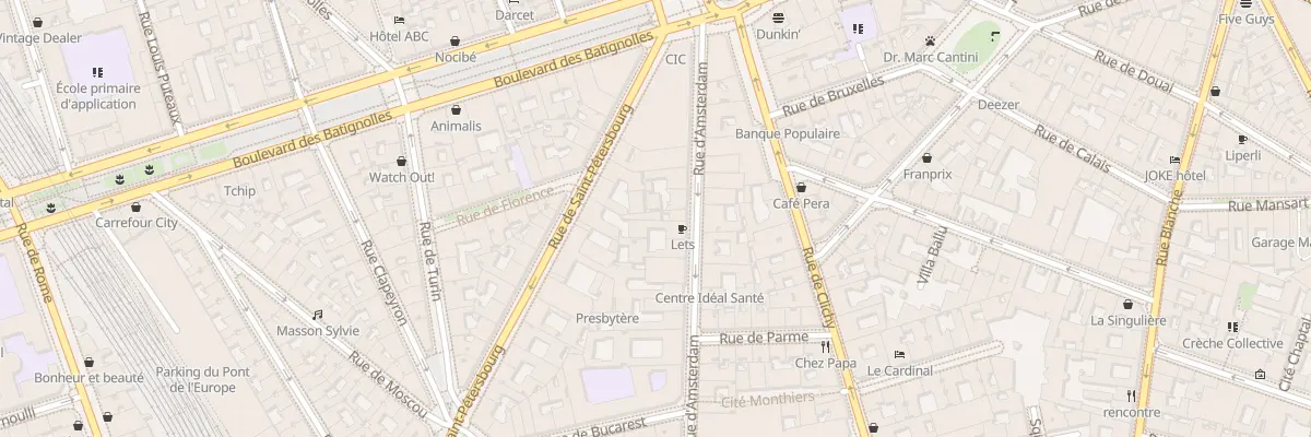 Plan du 83 Rue d’Amsterdam à Paris 8e Arrondissement