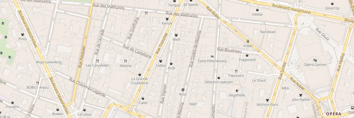 Plan du 32 Rue Vignon à Paris 9e Arrondissement