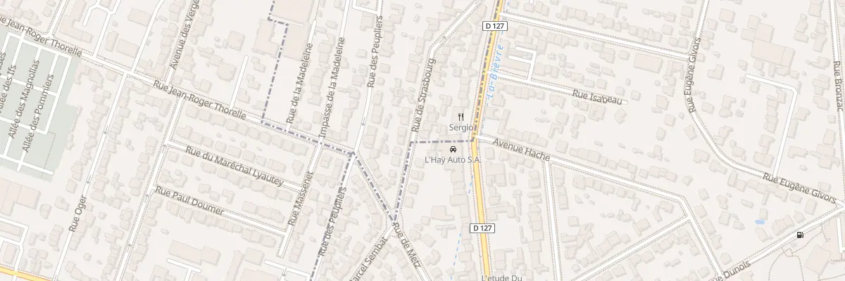 Plan de la Rue de Strasbourg à Cachan