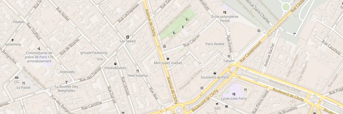 Plan du 2 Rue Capron à Paris 18e Arrondissement