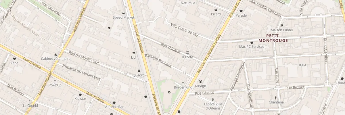 Plan du 5 Rue Thibaud à Paris 14e Arrondissement